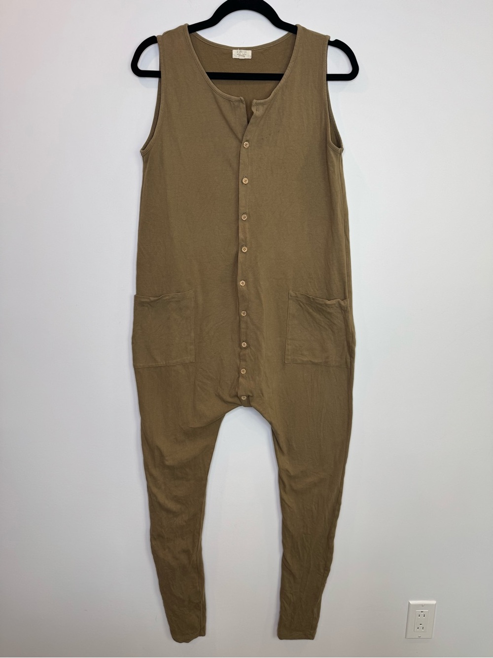 The Simple folk Jumpsuit Womens 4 Brown Organic Cotton Free Range Playsuit harem